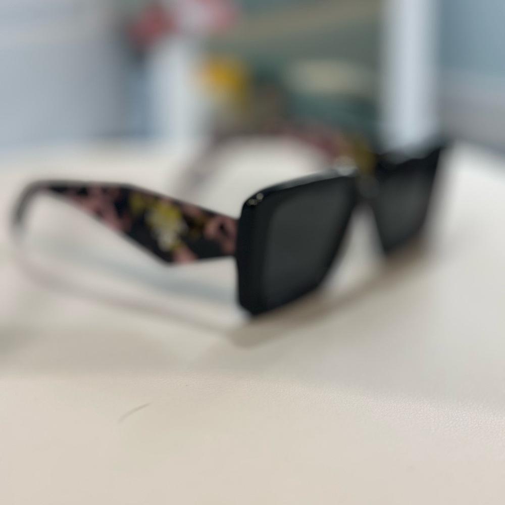 Prada Black and Pink Sunglasses with Decorative Arms